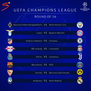 2020/2021 #UCL Draw: Round Of 16 draw